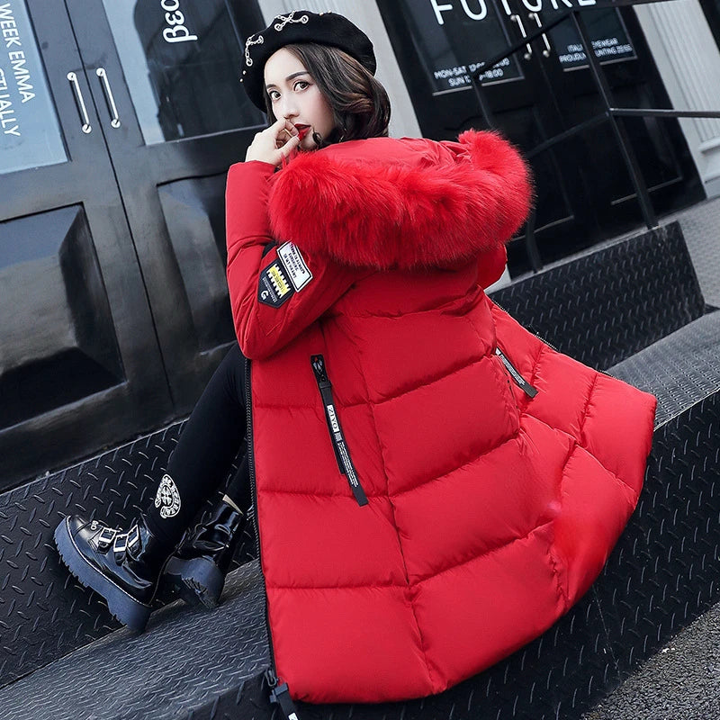 Women’s Long Parka Coat with Fur Hood