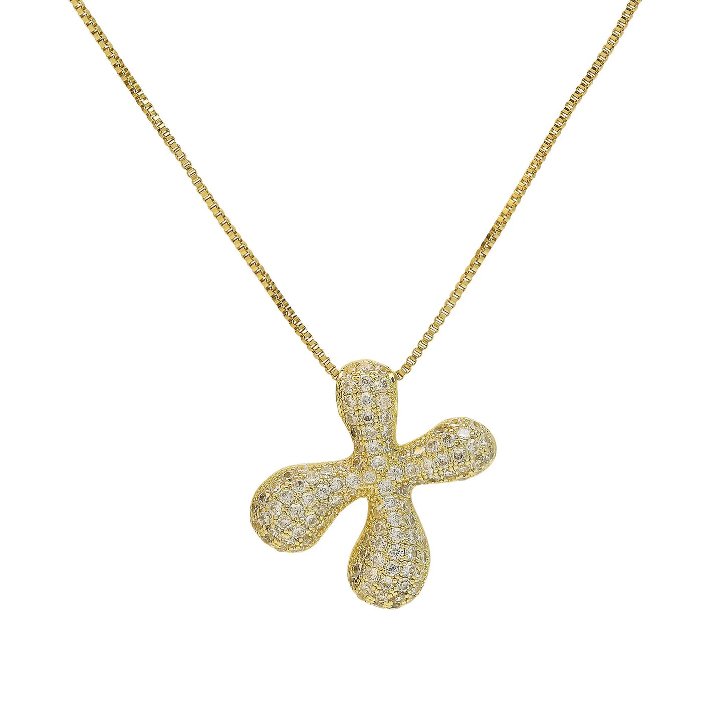 Luxury Zircon Alphabet Pendant Necklace