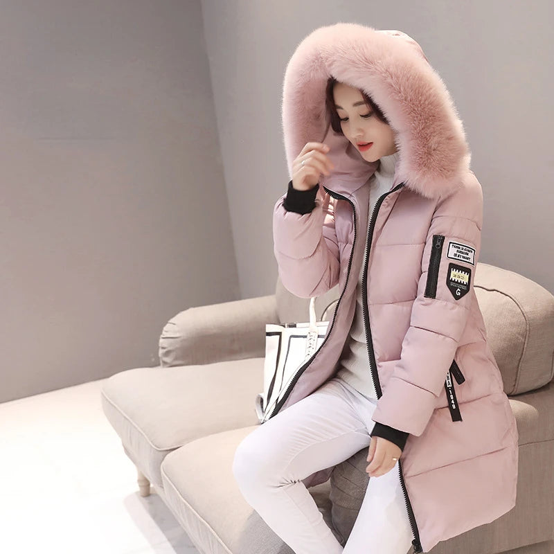 Women’s Long Parka Coat with Fur Hood