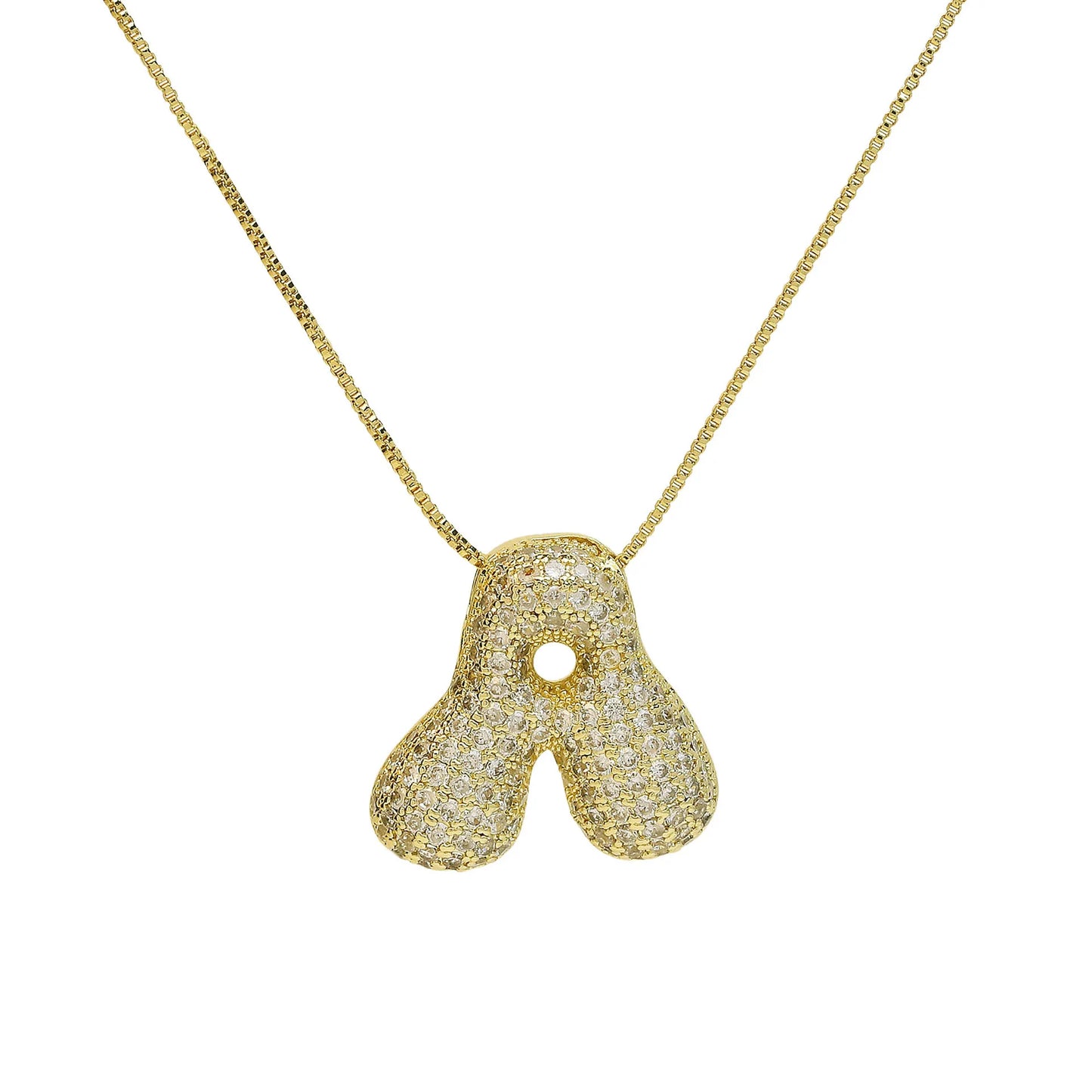 Luxury Zircon Alphabet Pendant Necklace