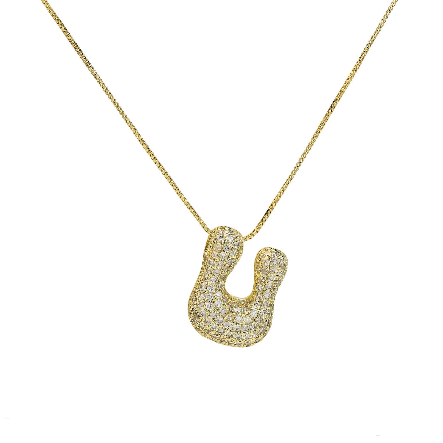 Luxury Zircon Alphabet Pendant Necklace