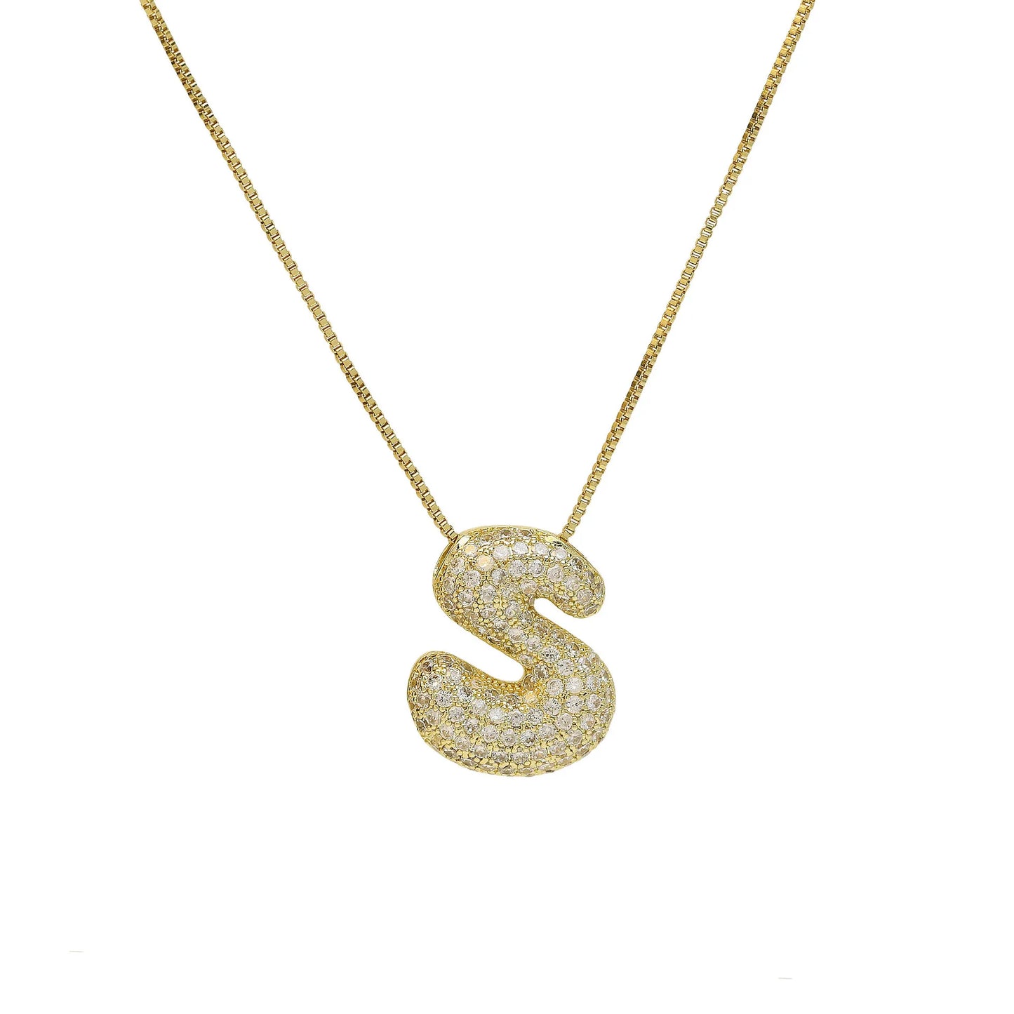 Luxury Zircon Alphabet Pendant Necklace