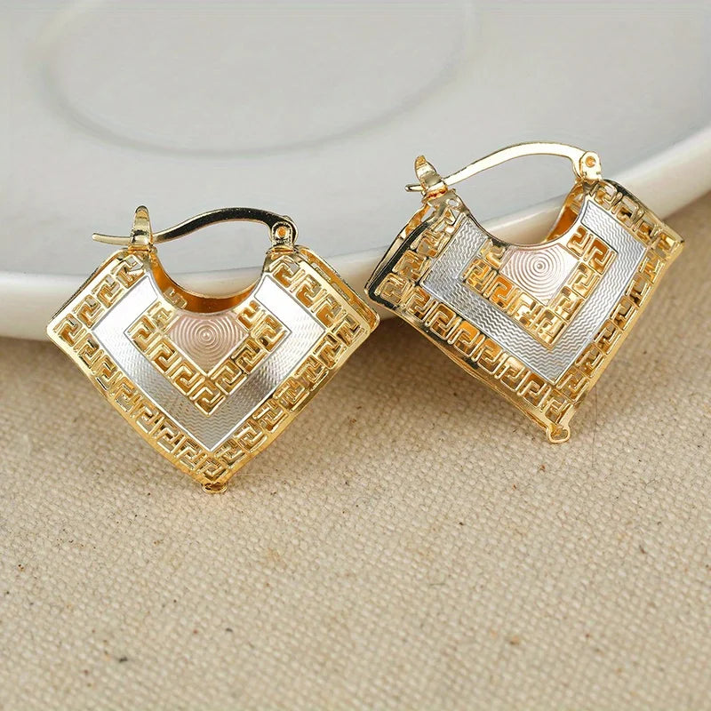 Gold Plated Hoop Heart Earrings