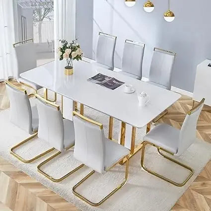 Gold Base Luxury Dining Table Set