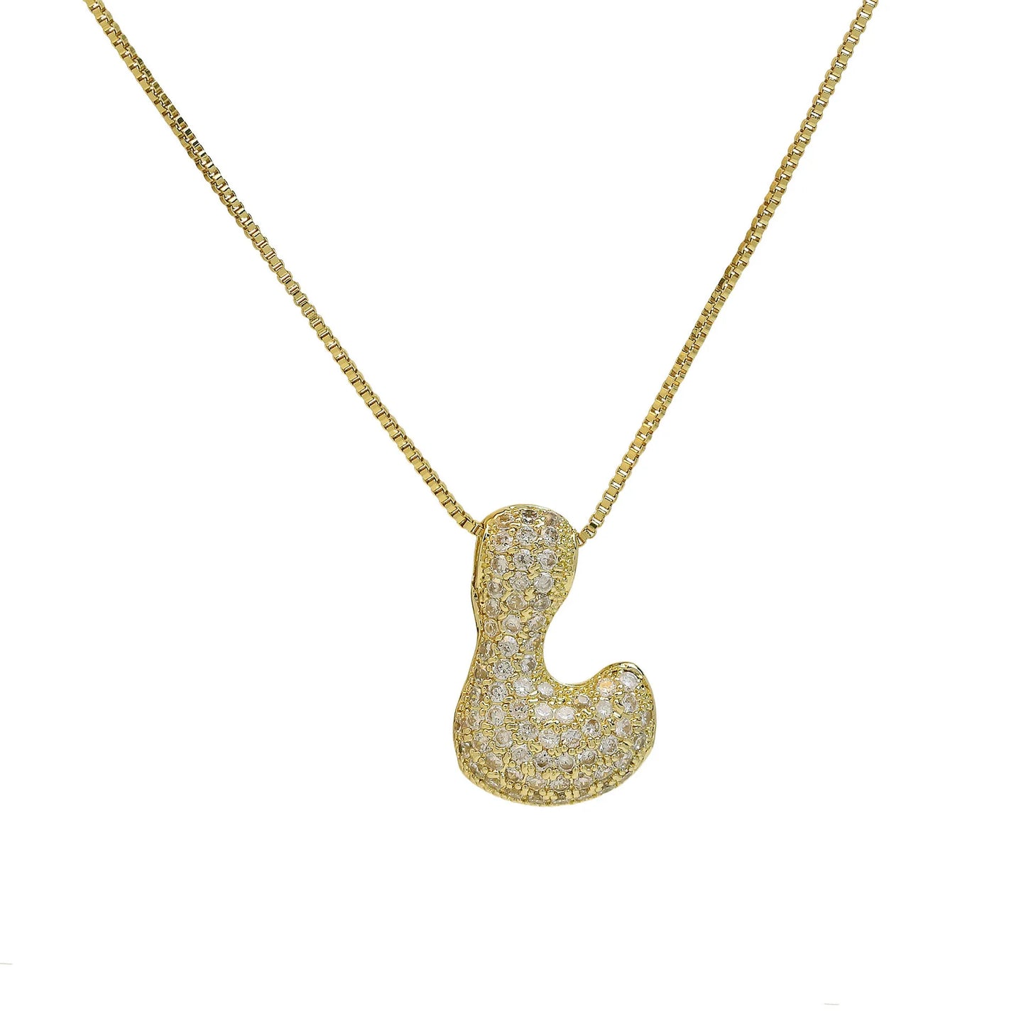 Luxury Zircon Alphabet Pendant Necklace