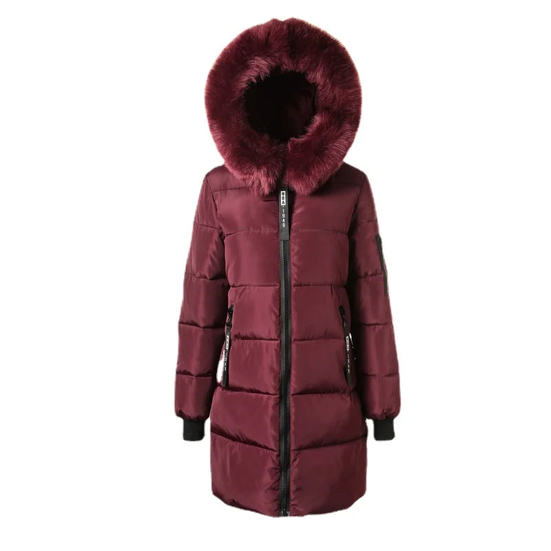 Women’s Long Parka Coat with Fur Hood