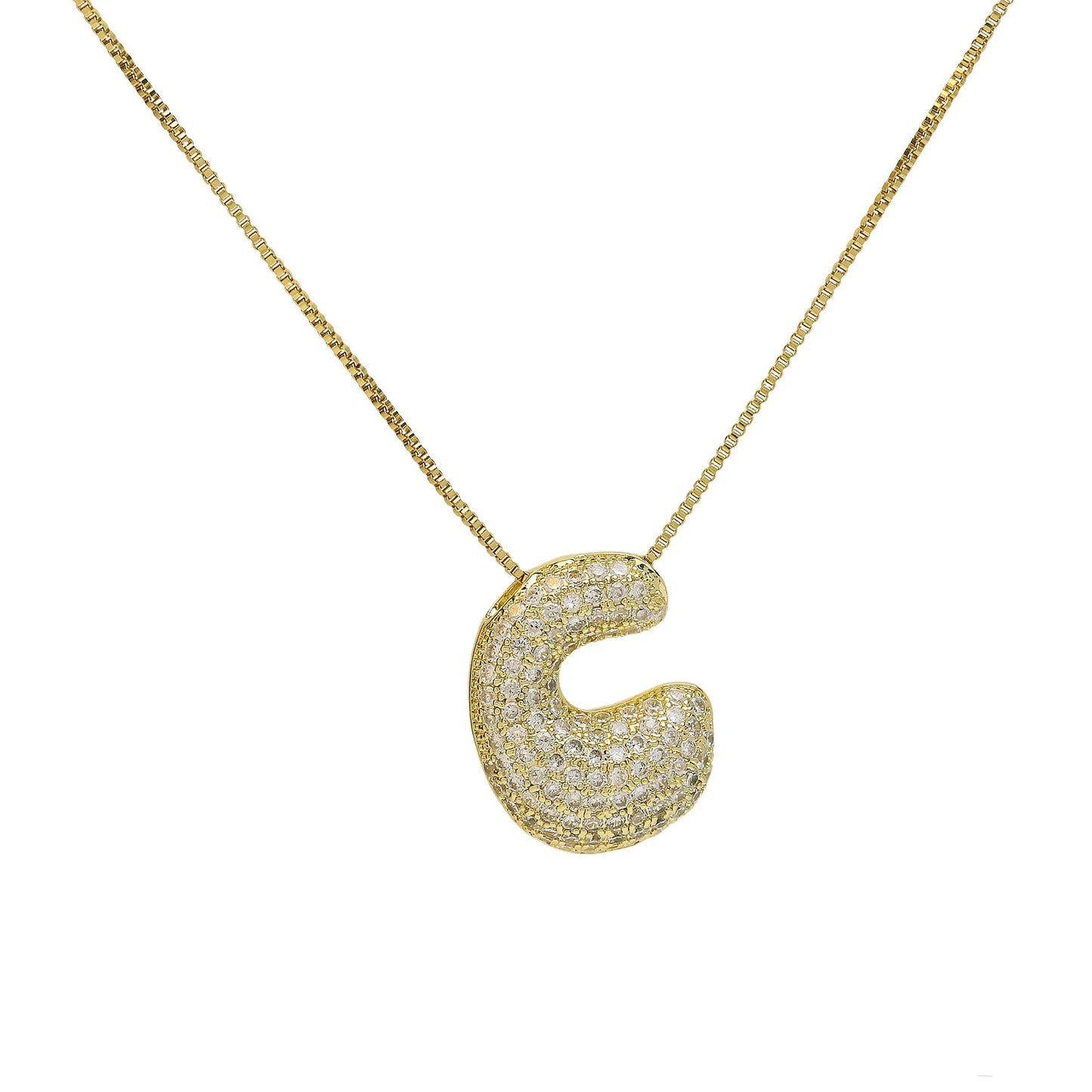 Luxury Zircon Alphabet Pendant Necklace