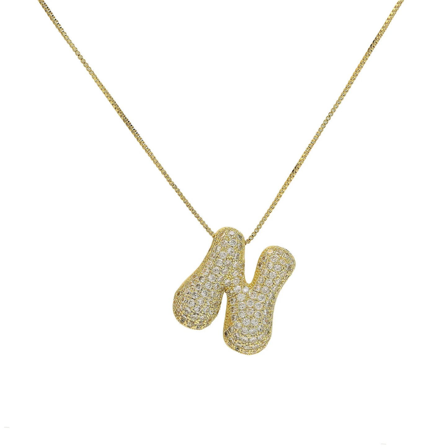 Luxury Zircon Alphabet Pendant Necklace