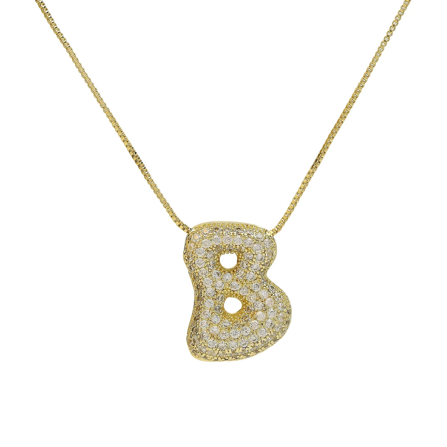 Luxury Zircon Alphabet Pendant Necklace