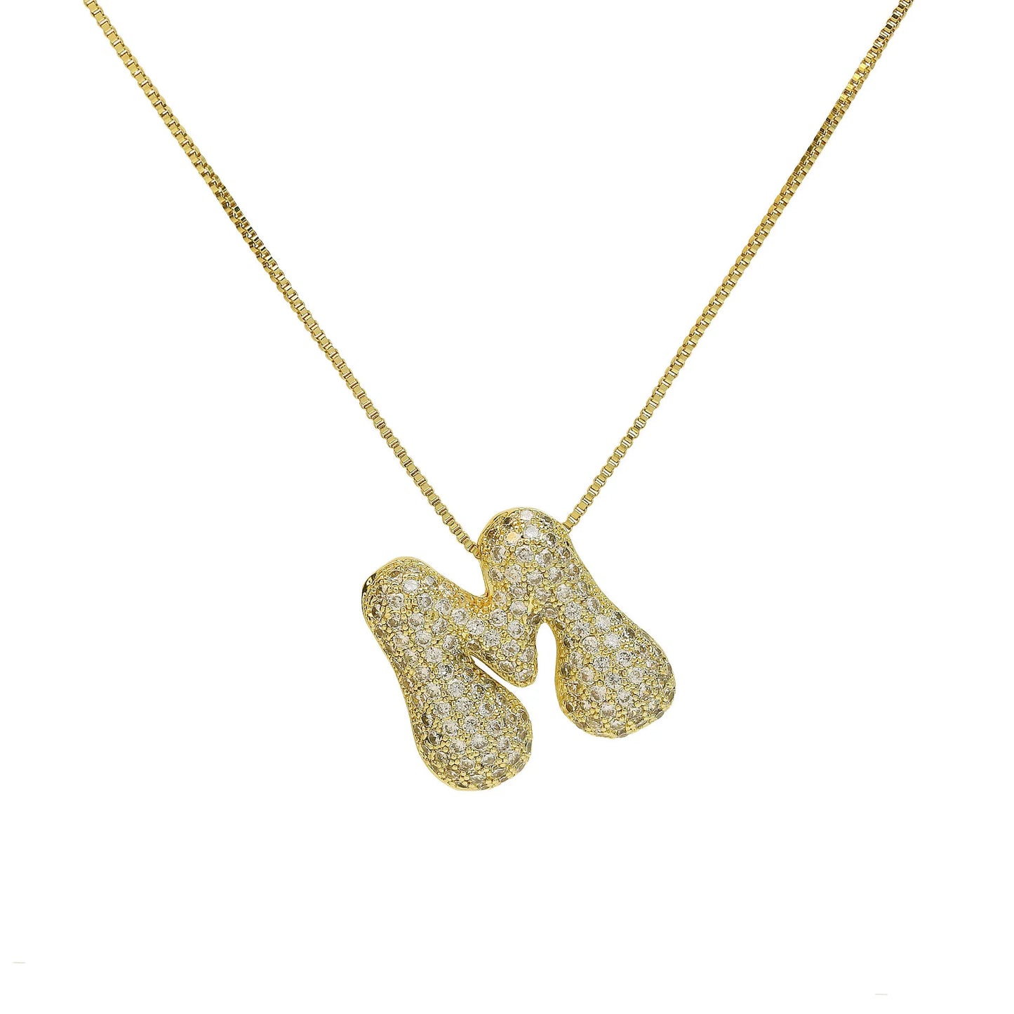 Luxury Zircon Alphabet Pendant Necklace