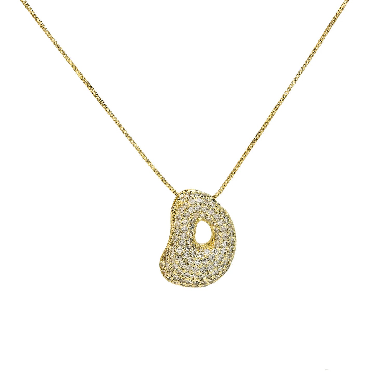 Luxury Zircon Alphabet Pendant Necklace