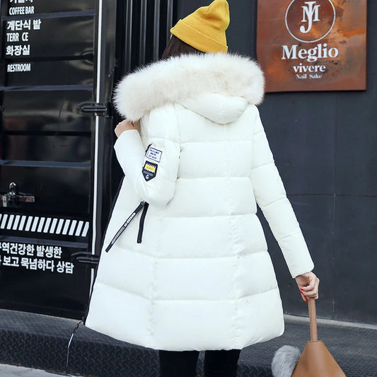 Women’s Long Parka Coat with Fur Hood