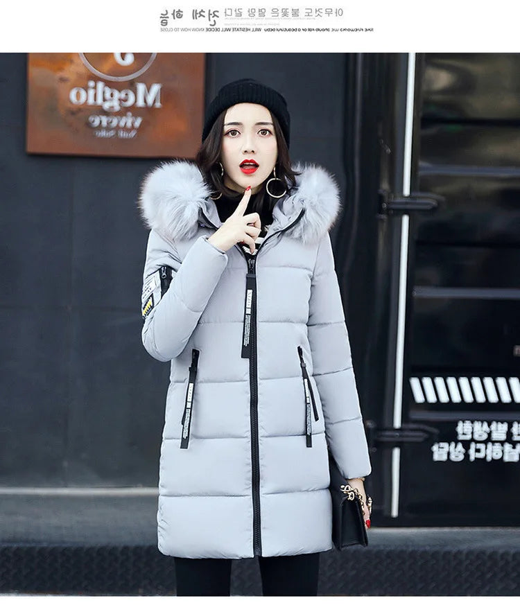 Women’s Long Parka Coat with Fur Hood