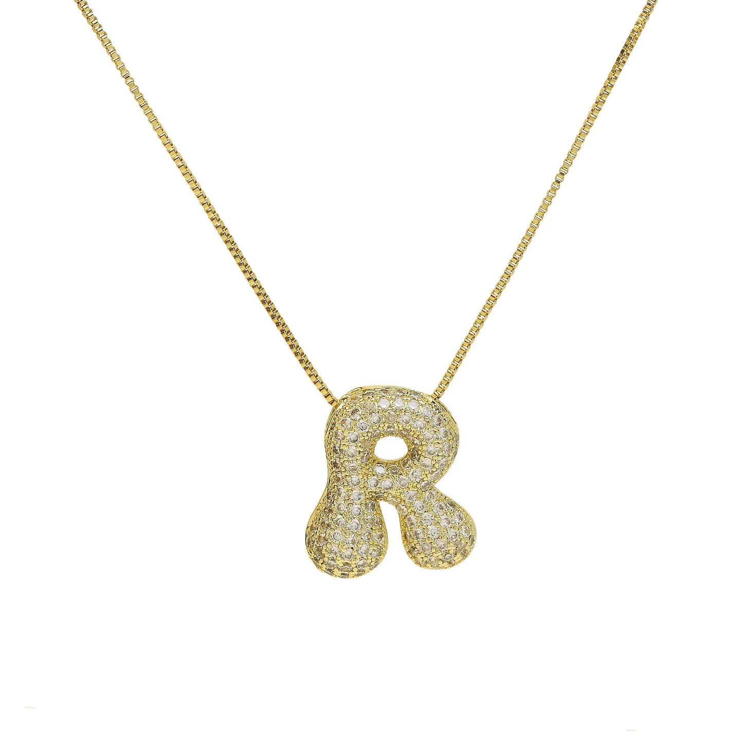 Luxury Zircon Alphabet Pendant Necklace