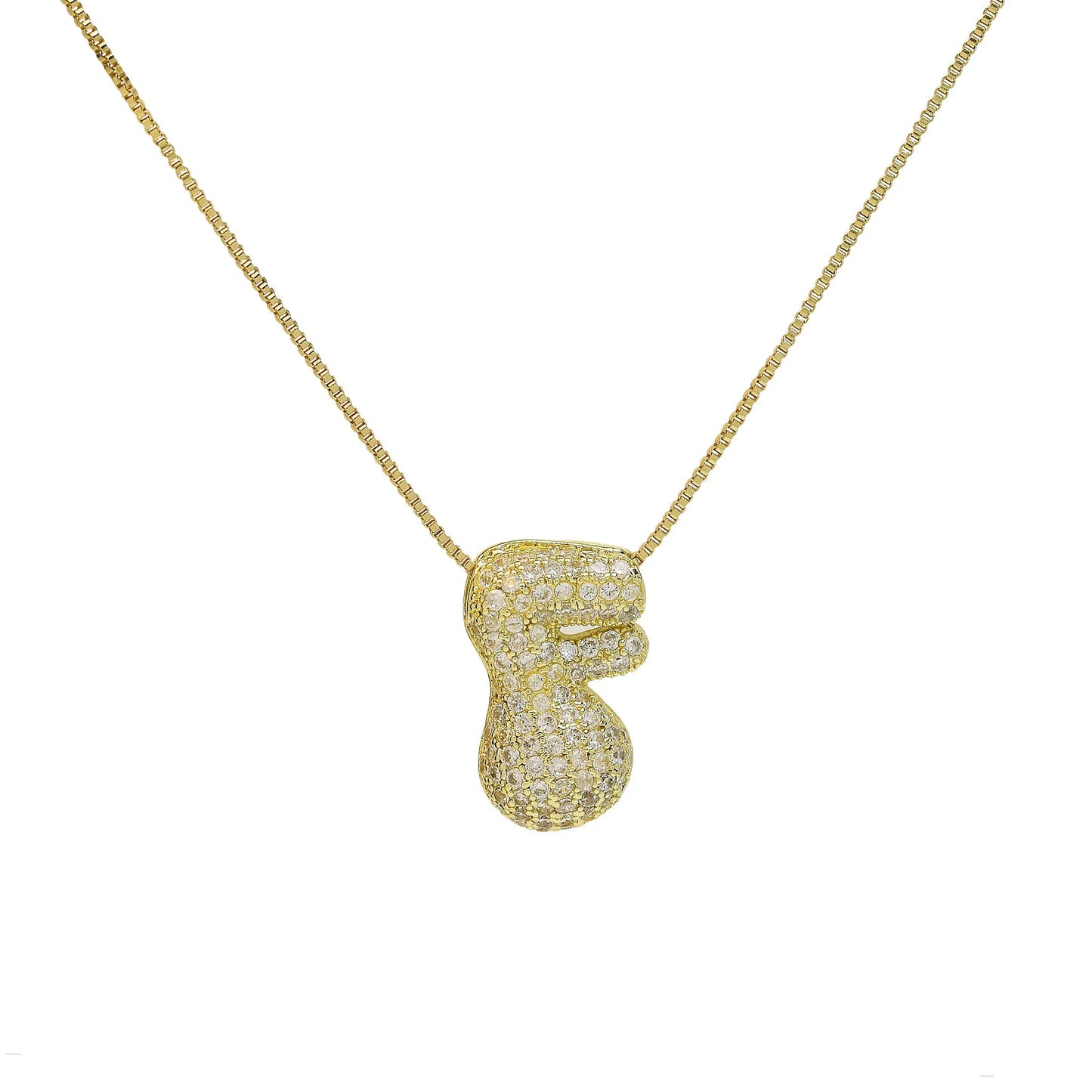 Luxury Zircon Alphabet Pendant Necklace