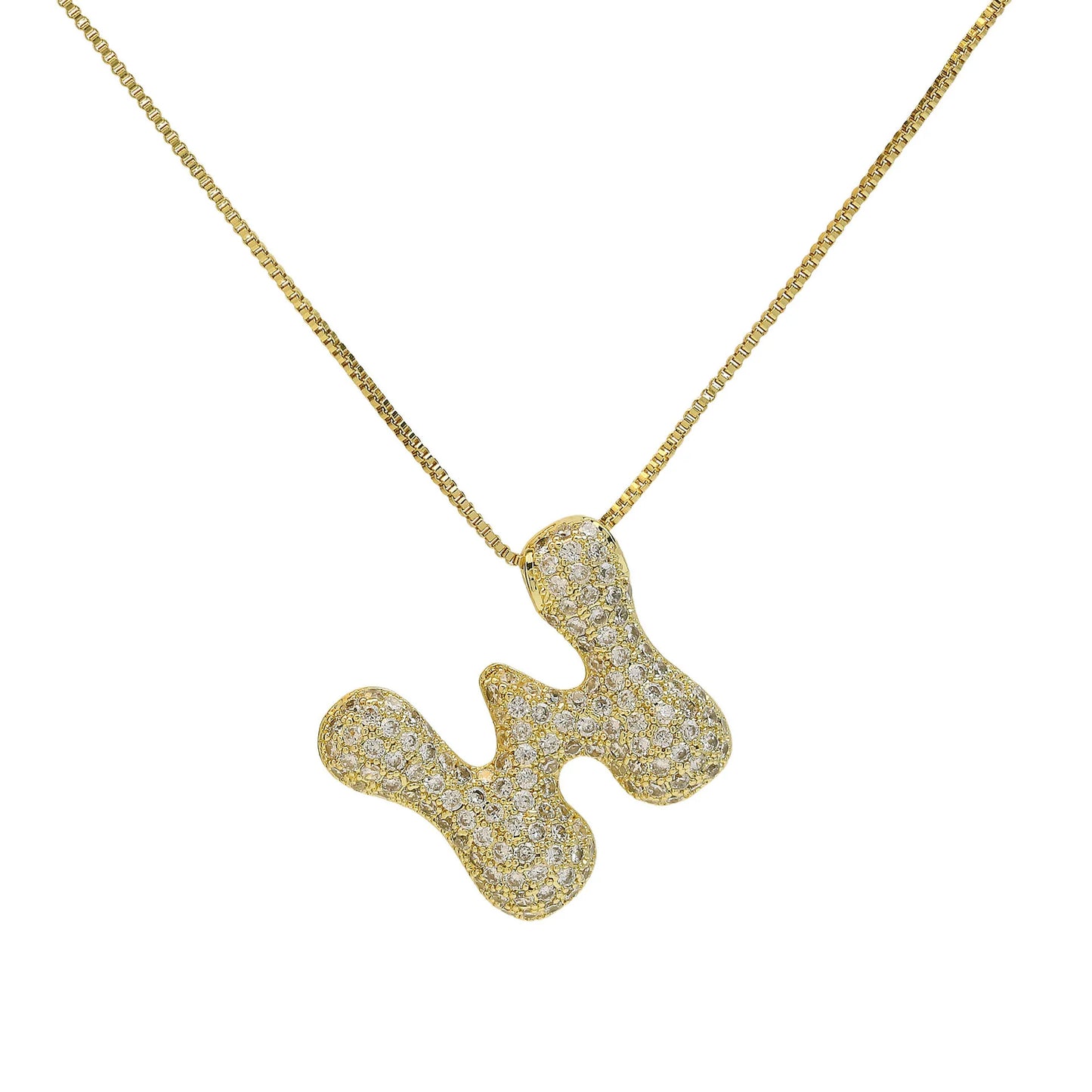 Luxury Zircon Alphabet Pendant Necklace