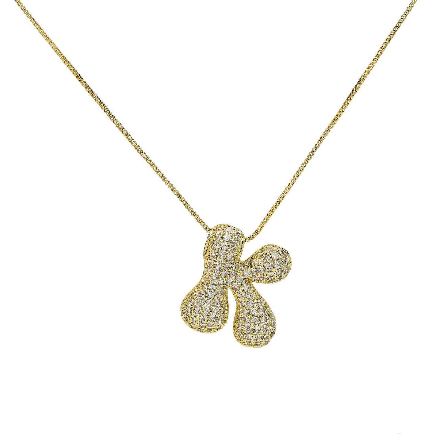 Luxury Zircon Alphabet Pendant Necklace