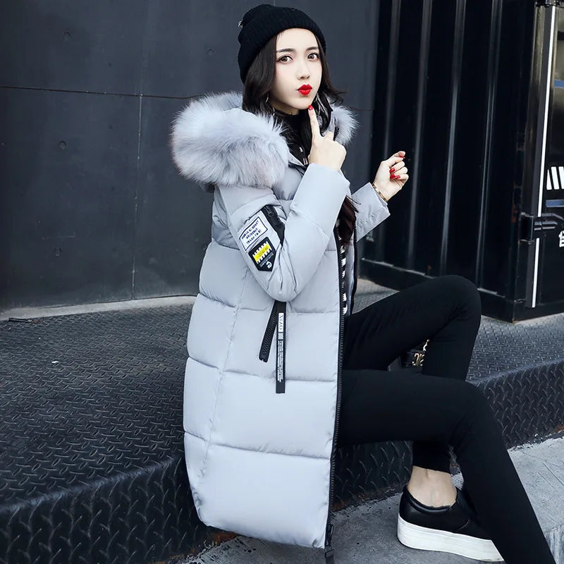 Women’s Long Parka Coat with Fur Hood