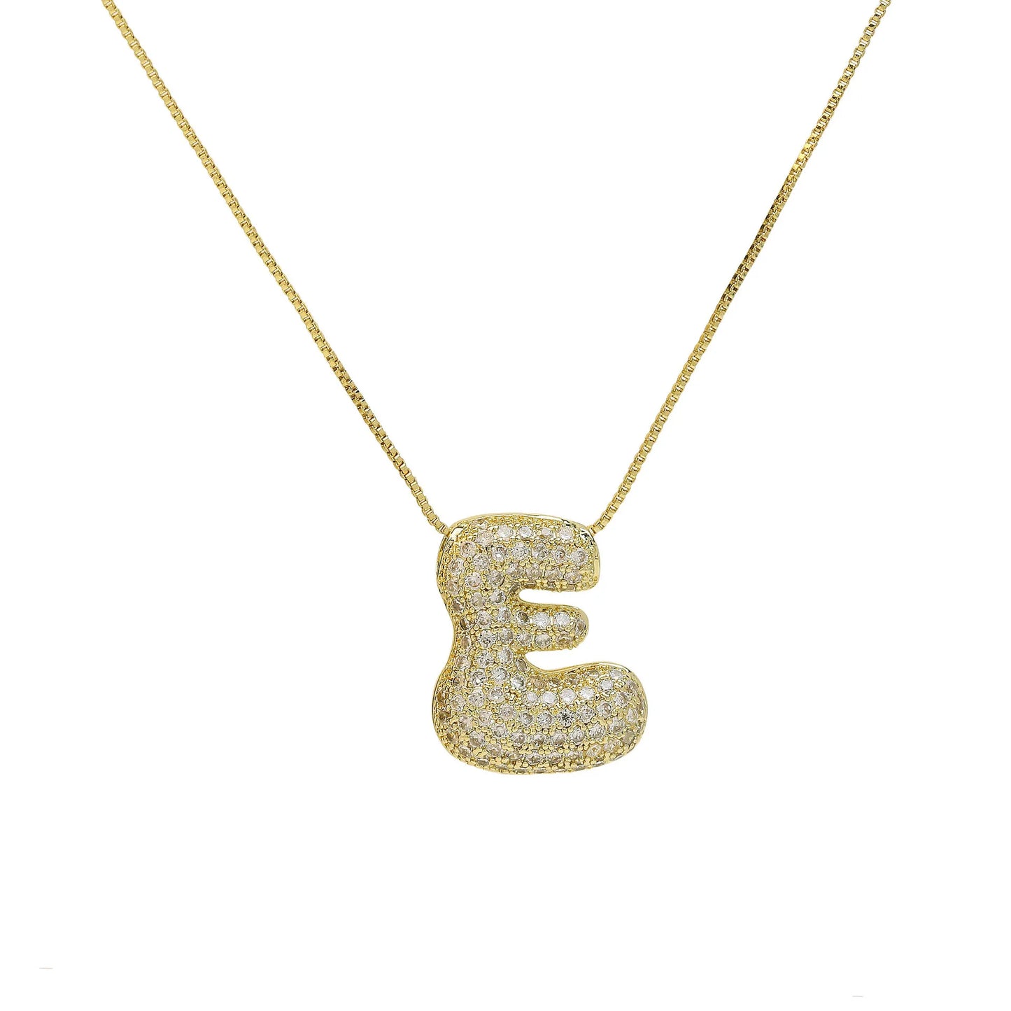 Luxury Zircon Alphabet Pendant Necklace