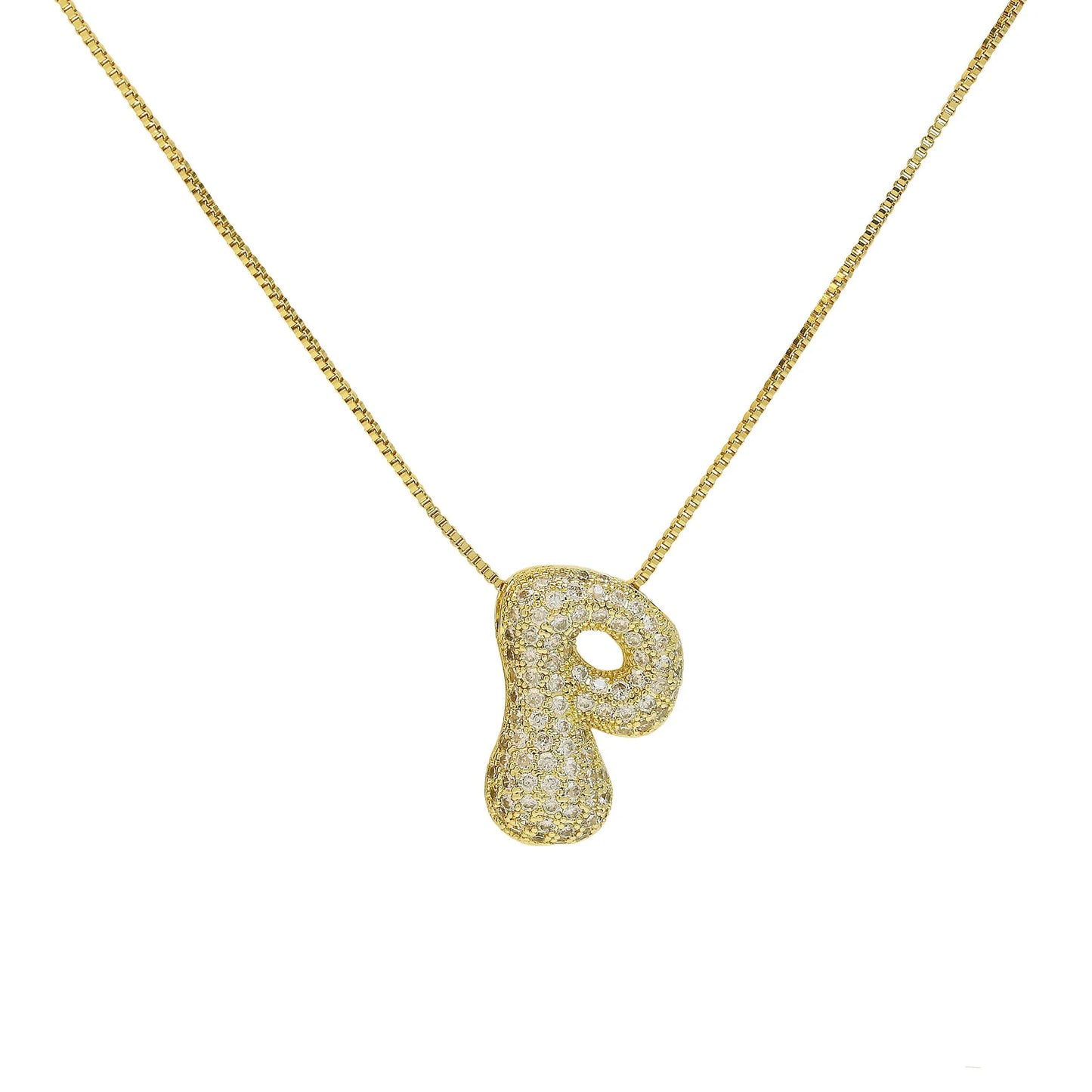 Luxury Zircon Alphabet Pendant Necklace