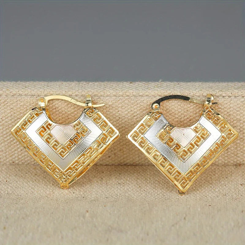 Gold Plated Hoop Heart Earrings