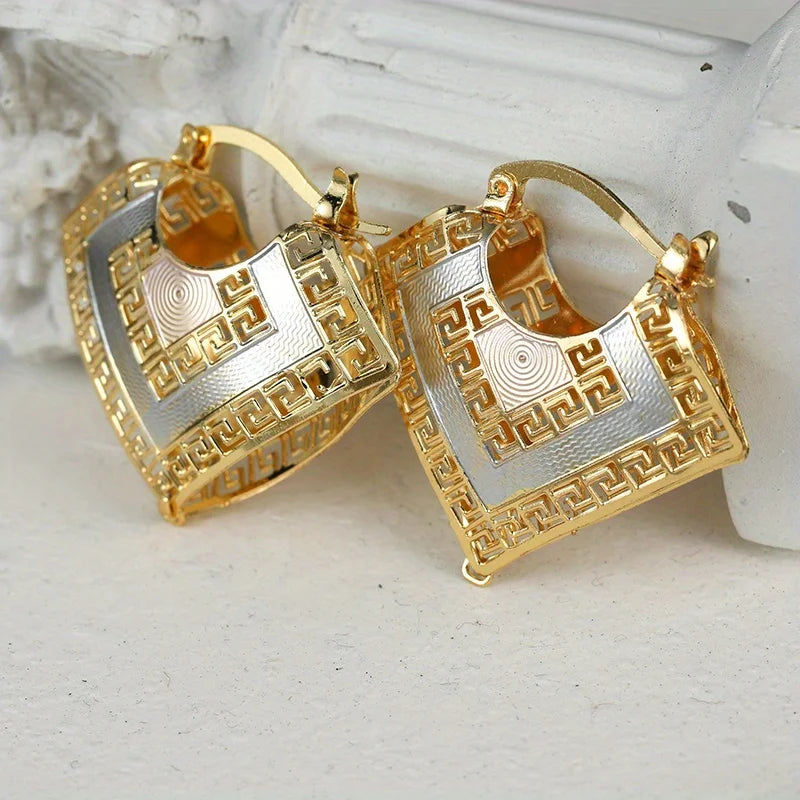 Gold Plated Hoop Heart Earrings