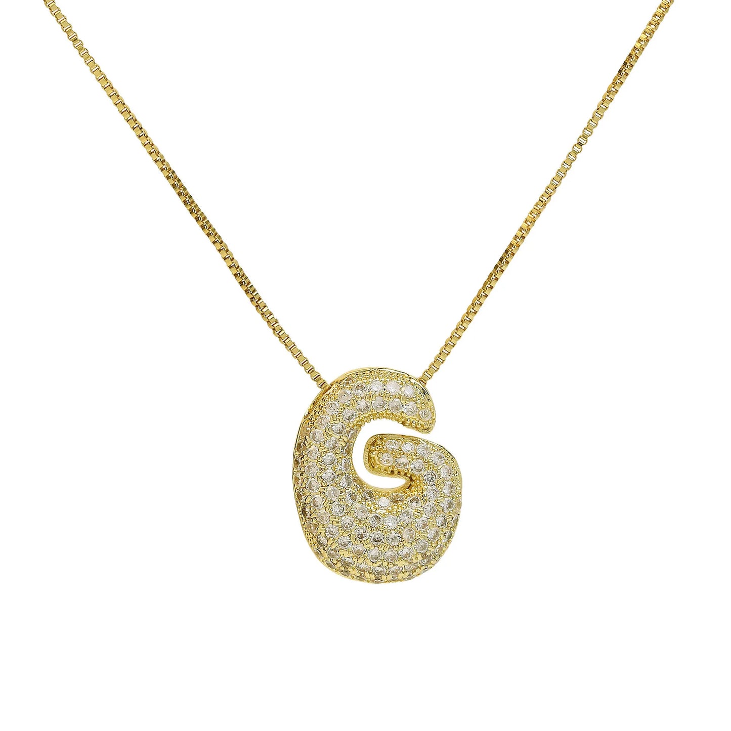 Luxury Zircon Alphabet Pendant Necklace