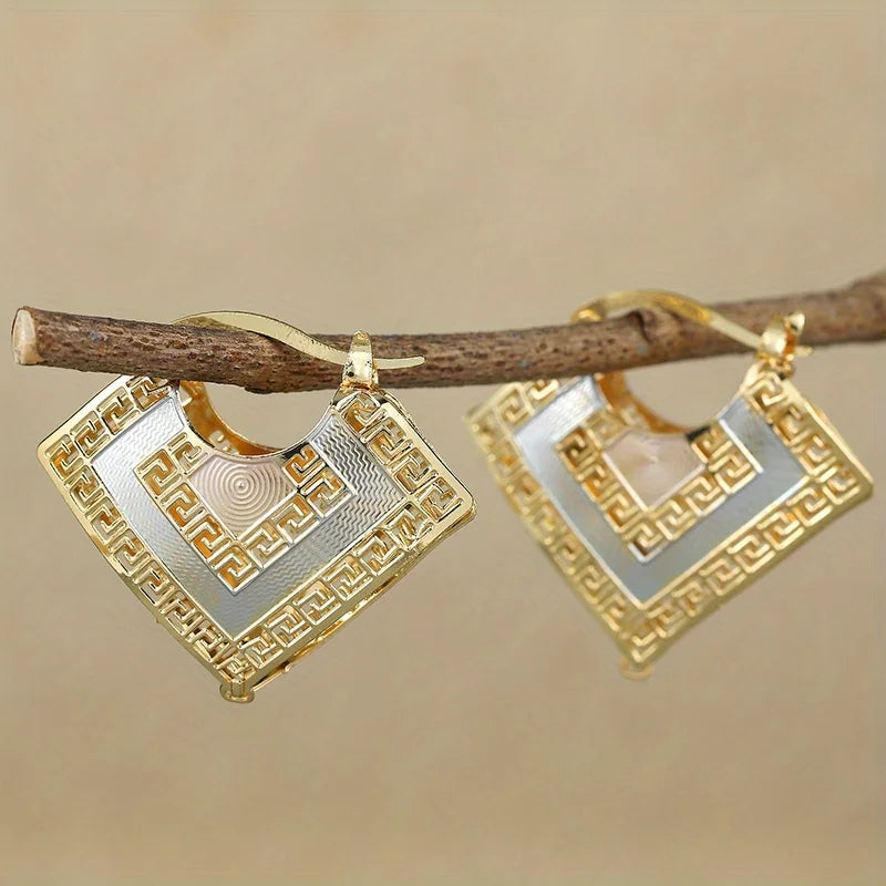 Gold Plated Hoop Heart Earrings