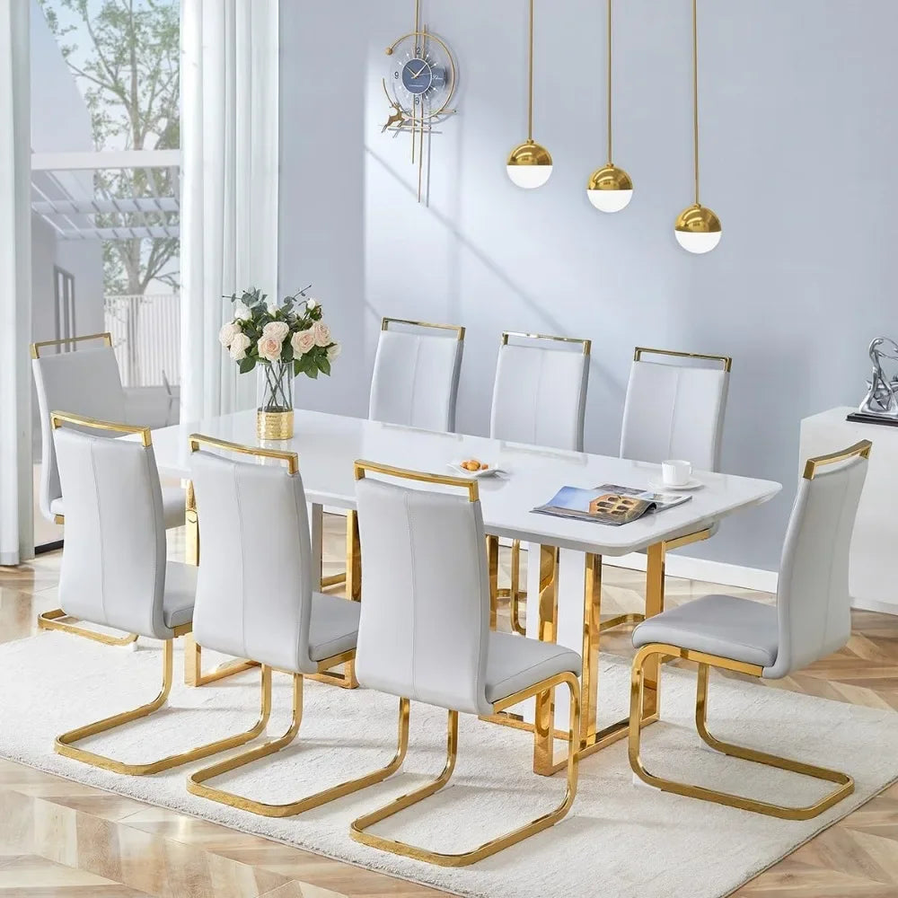 Gold Base Luxury Dining Table Set