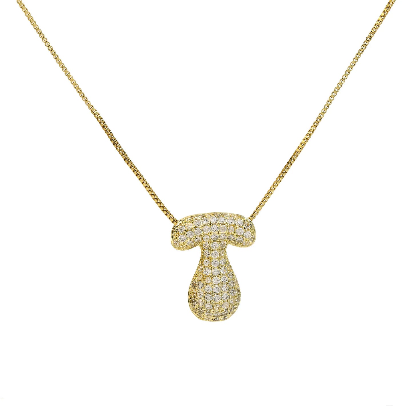 Luxury Zircon Alphabet Pendant Necklace