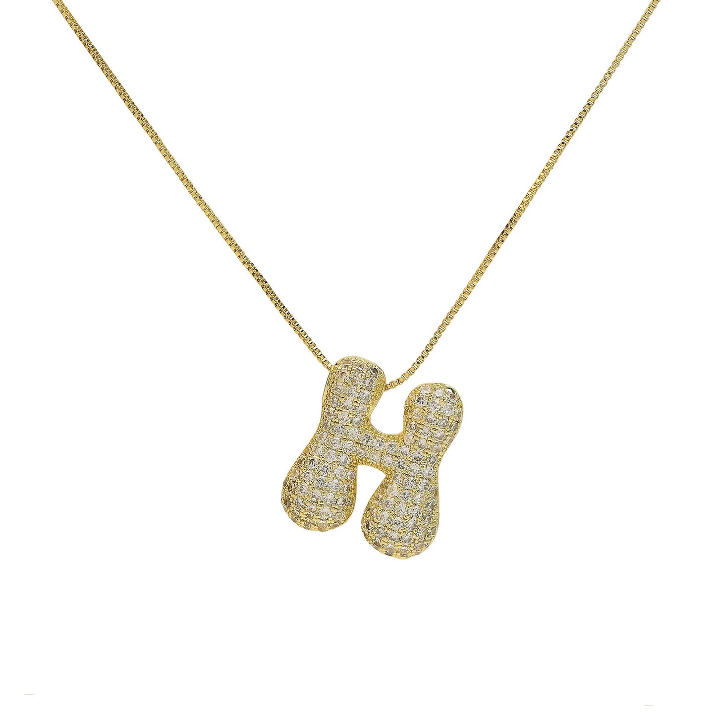 Luxury Zircon Alphabet Pendant Necklace