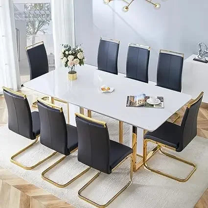 Gold Base Luxury Dining Table Set