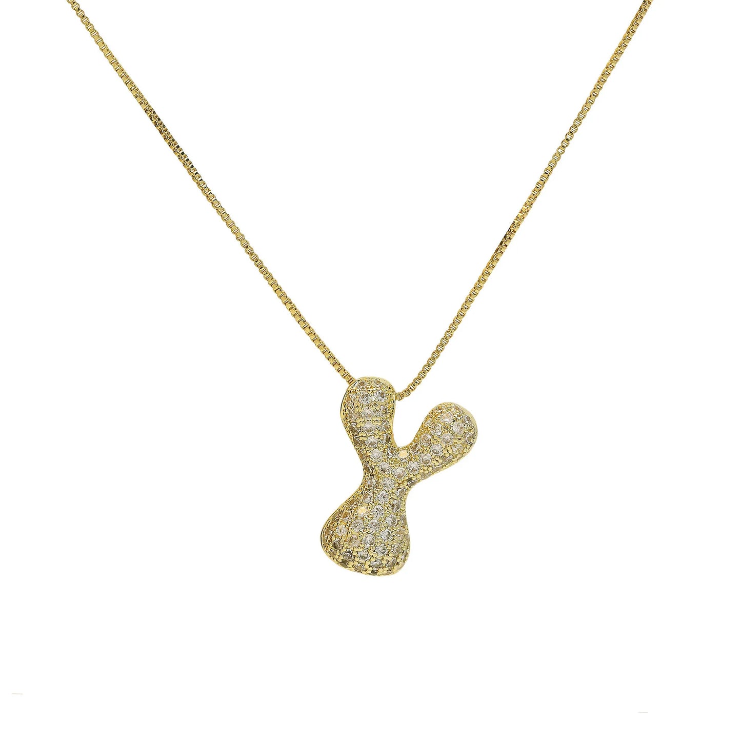 Luxury Zircon Alphabet Pendant Necklace