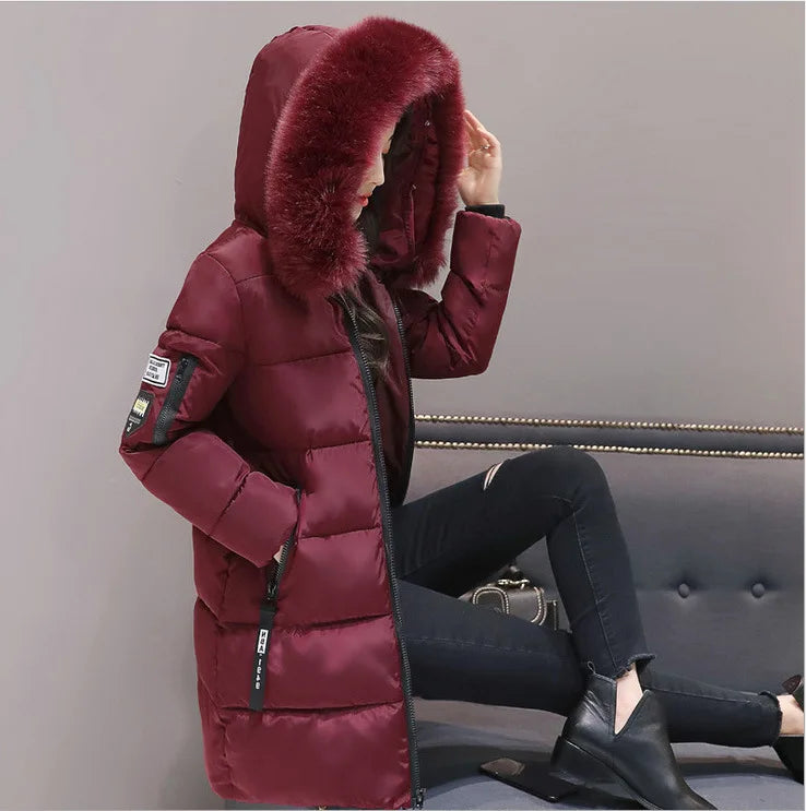 Women’s Long Parka Coat with Fur Hood