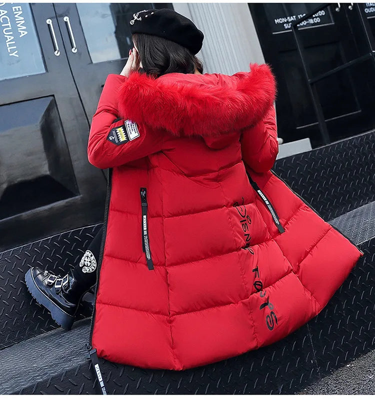 Women’s Long Parka Coat with Fur Hood