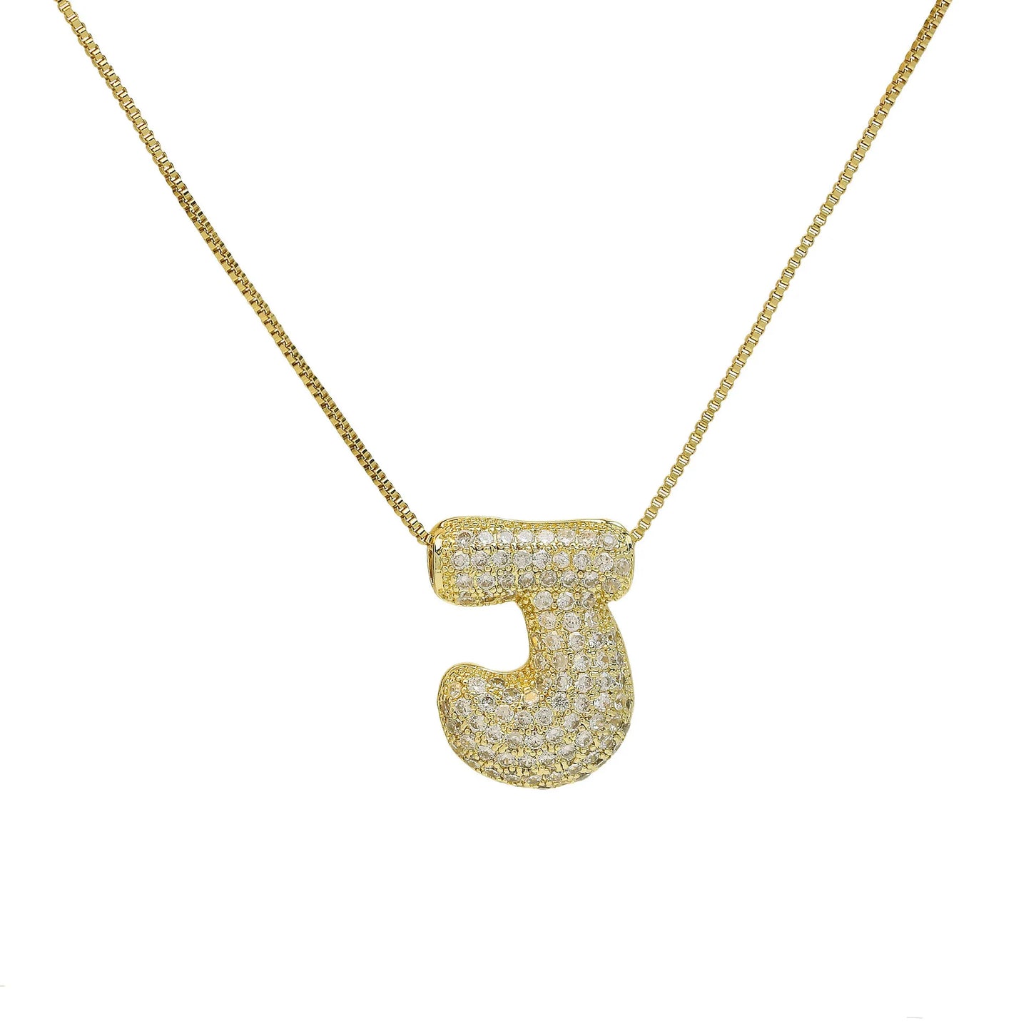 Luxury Zircon Alphabet Pendant Necklace