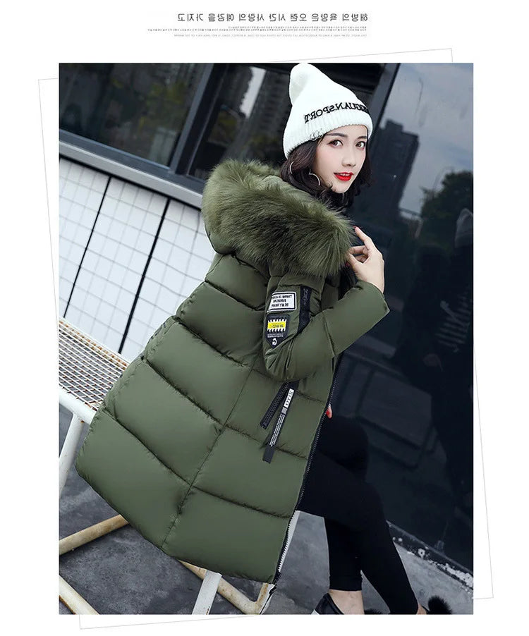 Women’s Long Parka Coat with Fur Hood